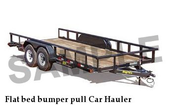 Flat bed bumper pull Car Hauler